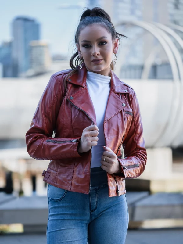 Dark Red Leather Jacket