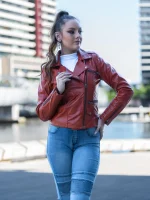 Dark Red Leather Jacket