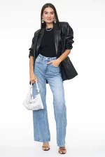 leather oversized blazer