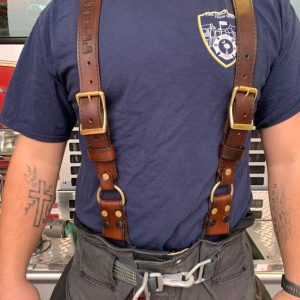 leather suspenders firefighter