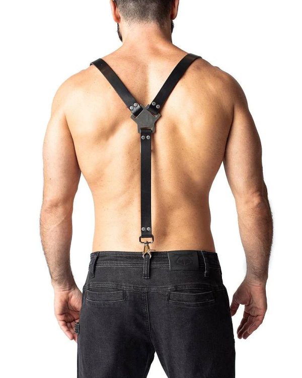 leather suspenders harness