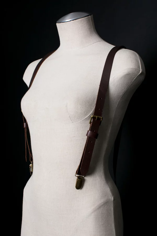 leather womens suspenders