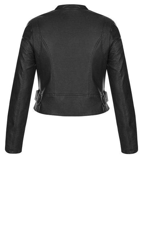 Plus Size Cropped Leather Jacket