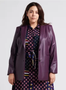 Plus Size Purple Leather Jacket