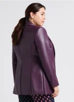 Plus Size Purple Leather Jacket