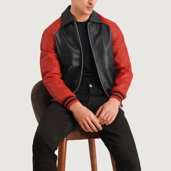 Red and Black Leather Jacket