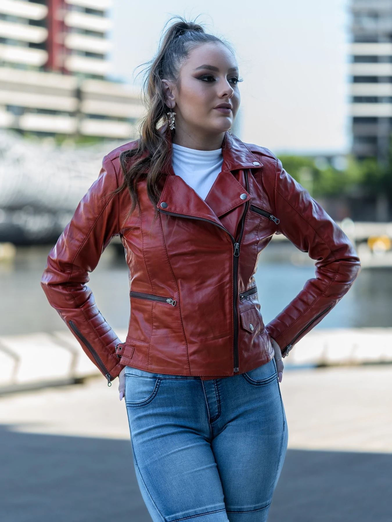 Dark Red Leather Jacket | Leatherings | Free Shipping