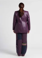 Plus Size Purple Leather Jacket