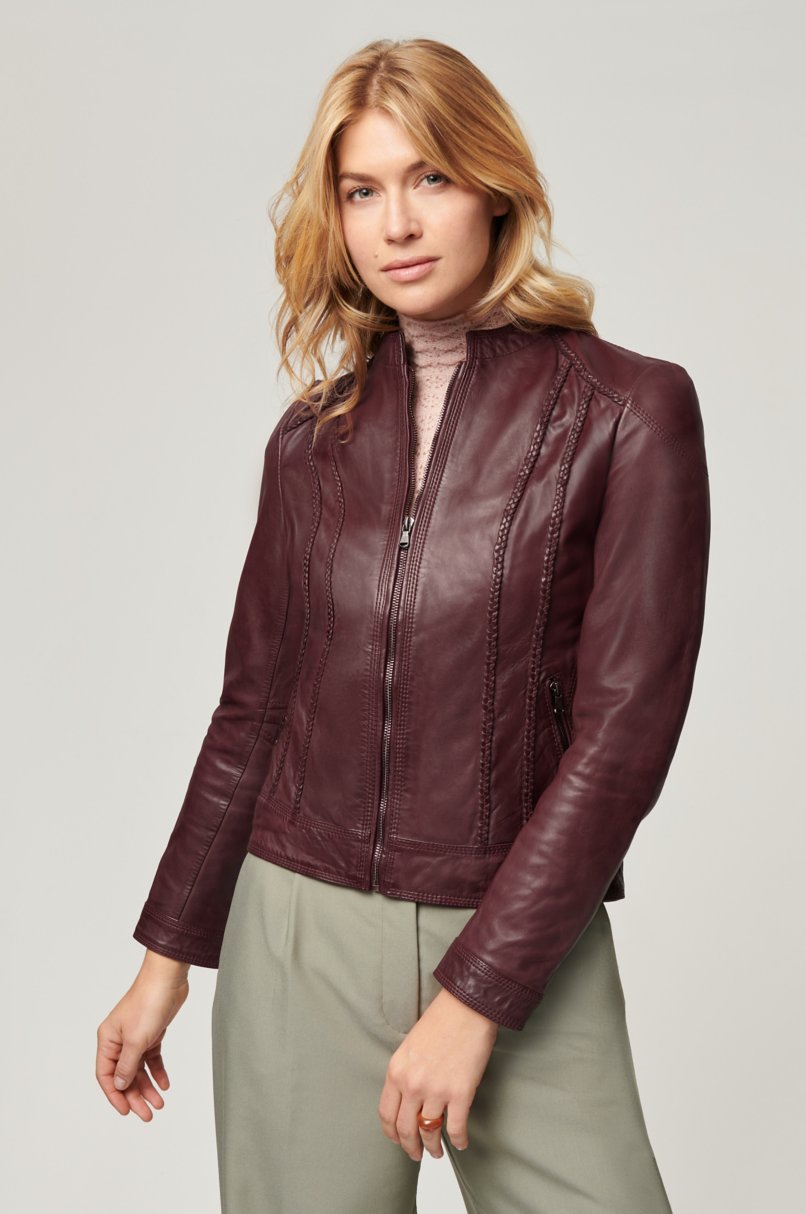 Red Lambskin Leather Jacket | Free Shipping