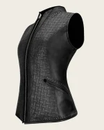 Black Leather Vest Womens