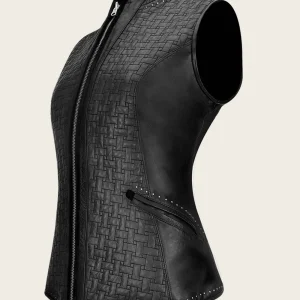 Black Leather Vest Womens