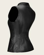 Black Leather Vest Womens US