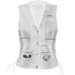 Grey Leather Vest Womens
