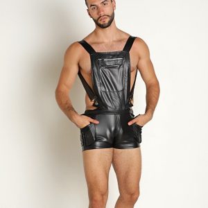 Leather Overall Shorts
