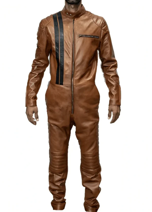Brown Leather Overalls