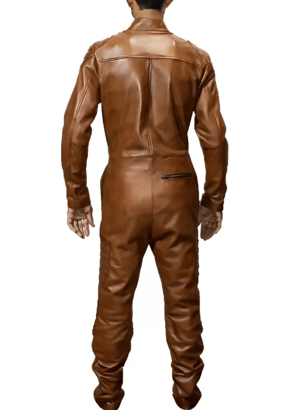 Brown Leather Overalls
