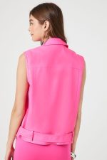 Pink Leather Vest Womens USA