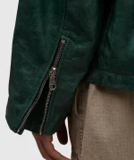 Green Hooded Leather Jacket US