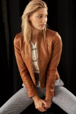 Brown Lambskin Leather Jacket