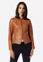 Brown Lambskin Leather Jacket US