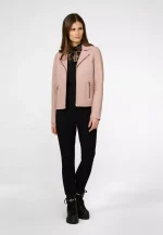 Dusty Rose Leather Jacket US