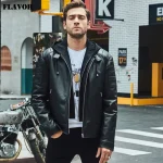 Hooded Leather Biker Jacket US