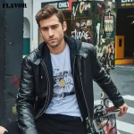 Hooded Leather Biker Jacket