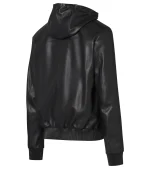 Hooded Leather Bomber Jacket USA