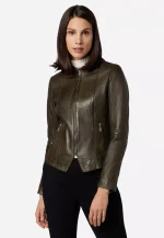 Olive Green Leather Jacket