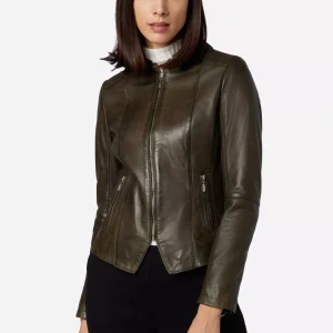 Olive Green Leather Jacket