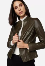 Olive Green Leather Jacket United States