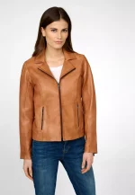 Petite Brown Leather Blazer