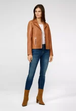 Petite Brown Leather Blazer US