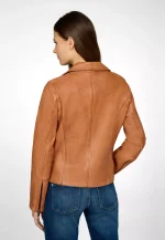 Petite Brown Leather Blazer USA