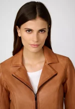 Petite Brown Leather Blazer