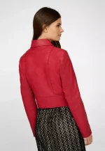 Red Leather Motorcycle Jacket Womens USA