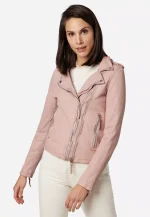 Rose Pink Leather Jacket US