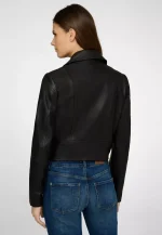 Womens Black Leather Biker Jacket USA