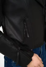 Womens Black Leather Biker Jacket