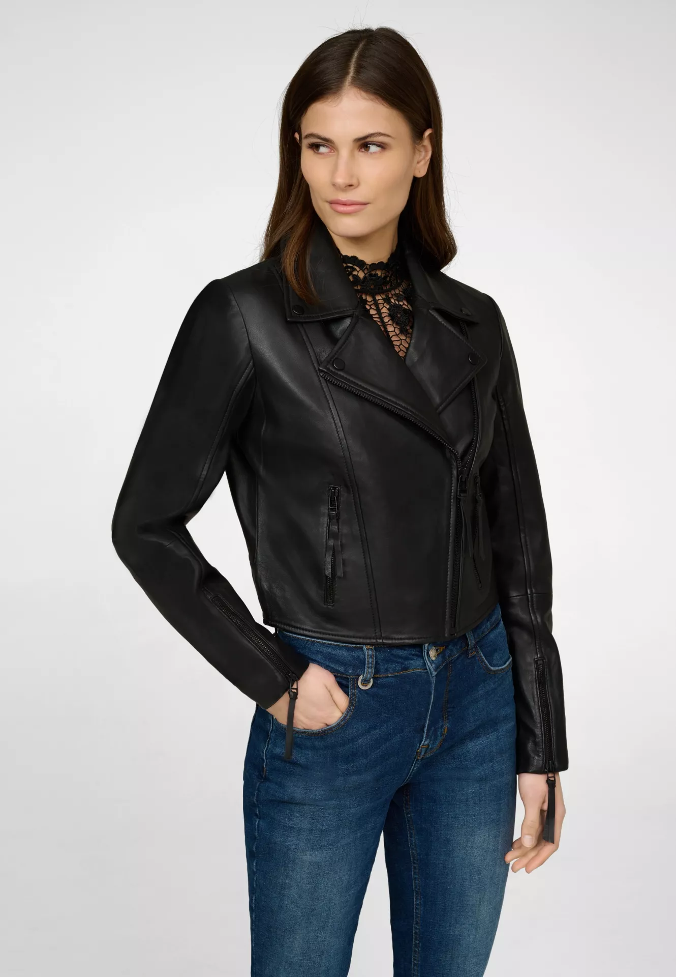 Womens Black Leather Biker Jacket Womens Black Leather Biker Jacket