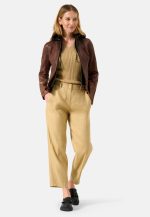 Womens Brown Leather Jacket With Hood US