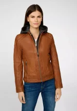 Womens Brown Leather Motorcycle Jacket