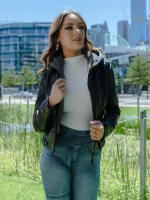Womens Hooded Leather Jacket United States