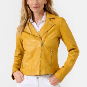 Womens Yellow Leather Jacket