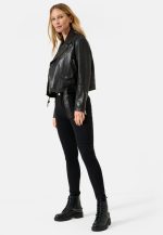 Womens Black Leather Motorcycle Jacket United States