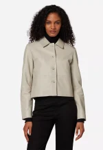 Beige Leather Jacket Women