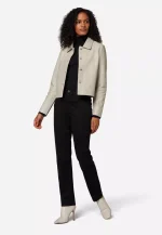 Beige Leather Jacket Women US