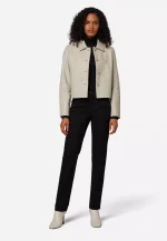 Beige Leather Jacket Women