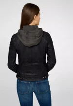 Black Leather Jacket Womens With Hood USA