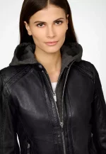 Black Leather Jacket Womens With Hood United States